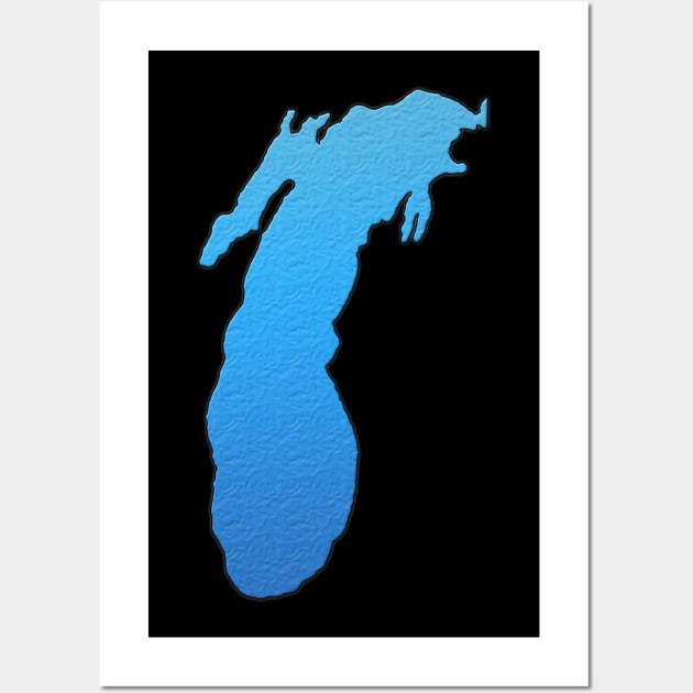 Lake Michigan Great Lakes Outline Wall Art by gorff